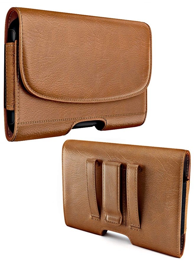 PiTau Holster for iPhone 16, 16 Pro, 15, 14, 13, 12, Xs, X, 11, XR - Premium Cell Phone Case with Belt Clip [Magnetic Closure] ID Card Holder Pouch (Fits Otterbox Case) Brown - Image 5